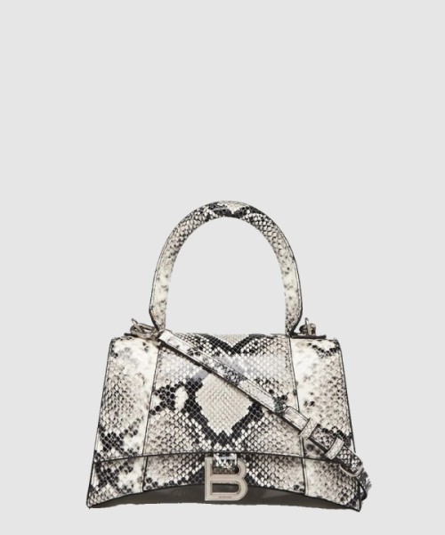 발렌시아가 뱀피 엠보 가죽 모래시계 클러치 564796