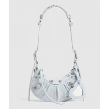 발렌시아가 XS 라인스톤 디테일 데님 숄더백 671309