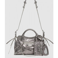 발렌시아가 XS 핸드백 실버 700940