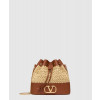 발렌티노 VLOGO SIGNATURE 라피아 미니 버킷백