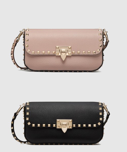 발렌티노 가라바니 락스터드 그레이니 카프스킨 숄더백