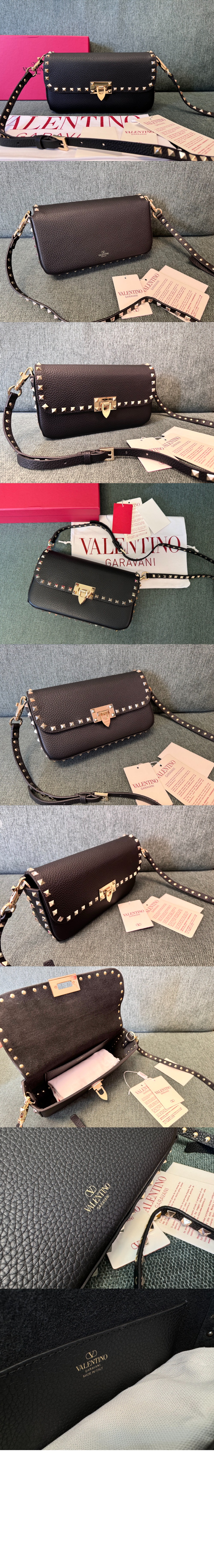 발렌티노 가라바니 락스터드 그레이니 카프스킨 숄더백