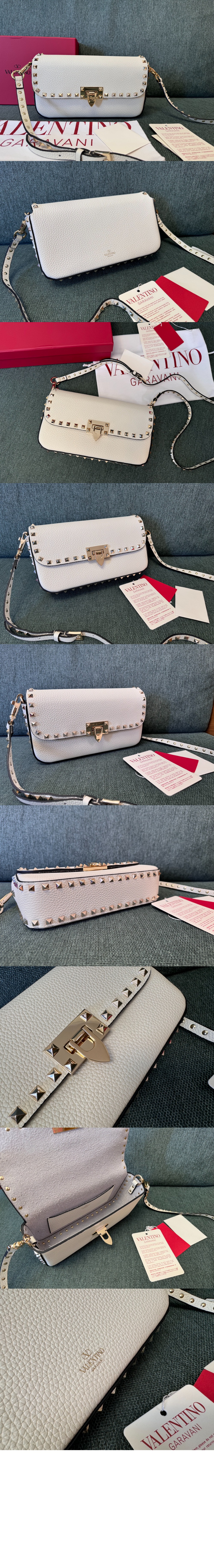 발렌티노 가라바니 락스터드 그레이니 카프스킨 숄더백