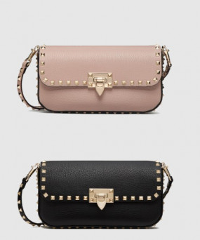 발렌티노 가라바니 락스터드 그레이니 카프스킨 숄더백