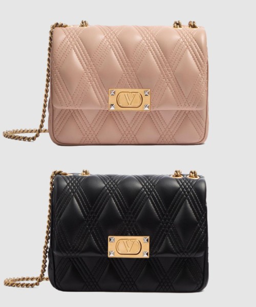 발렌티노 가라바니 퀼티 67 퀼팅 나파 가죽 미디엄 숄더백