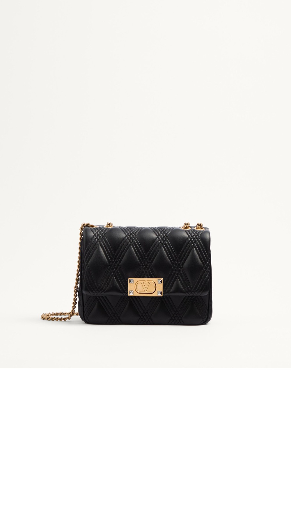 발렌티노 가라바니 퀼티 67 퀼팅 나파 가죽 미디엄 숄더백