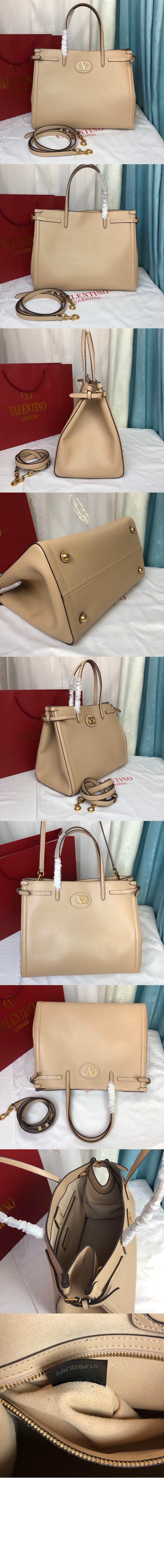 발렌티노 가라바니 앙티브 미디엄 카프스킨 쇼퍼백