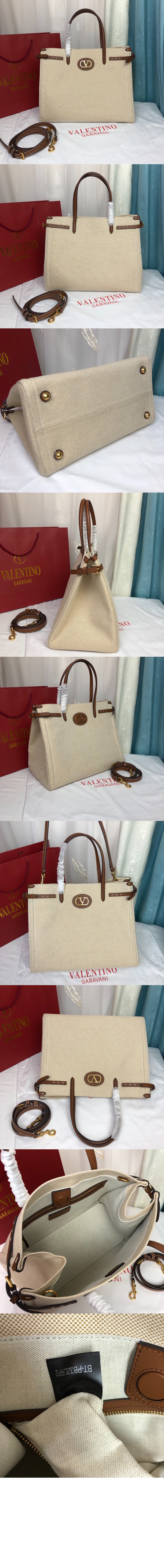 발렌티노 가라바니 앙티브 미디엄 캔버스 쇼퍼백