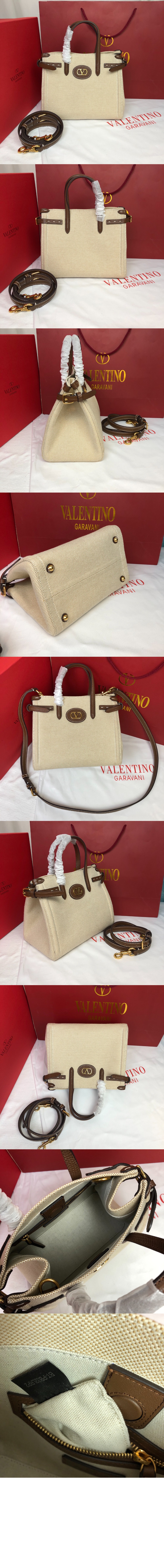 발렌티노 가라바니 앙티브 카룽 디테일 캔버스 스몰 쇼퍼백