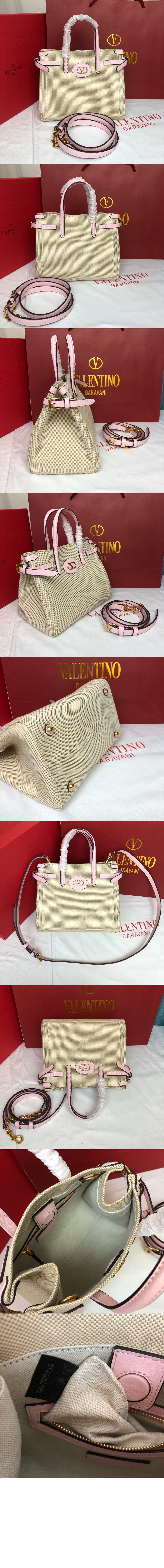 발렌티노 가라바니 앙티브 카룽 디테일 캔버스 스몰 쇼퍼백