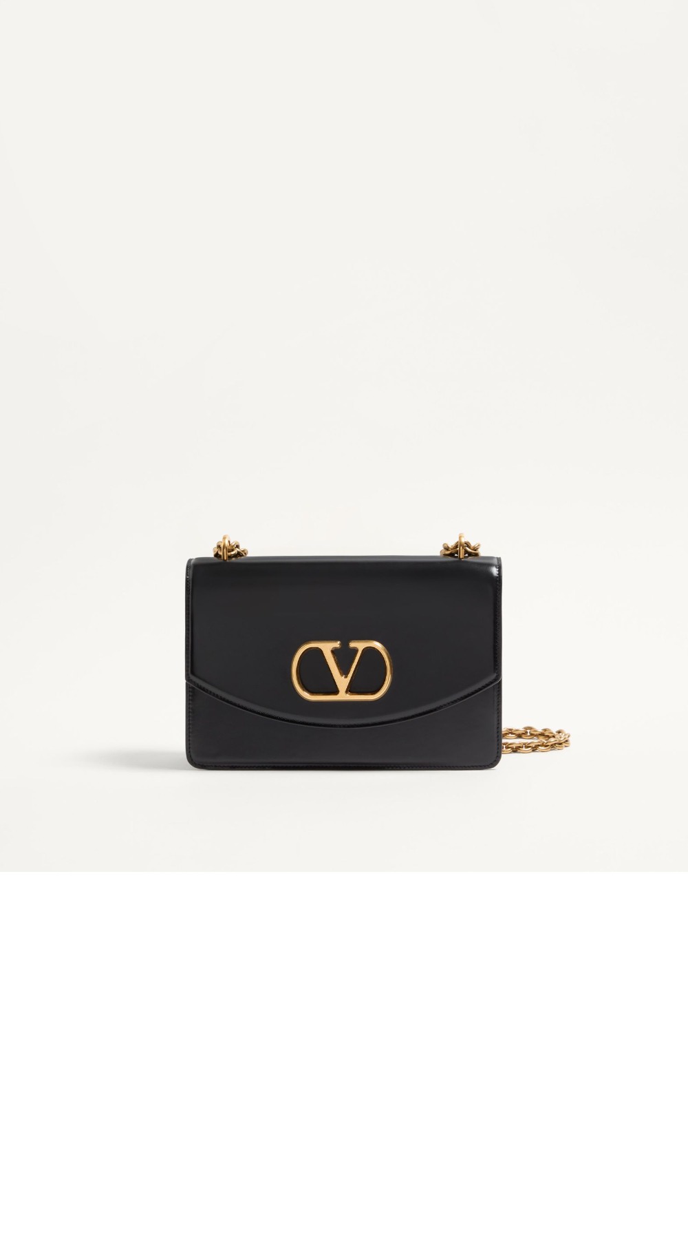 발렌티노 가라바니 베인 유광 송아지 가죽 숄더백