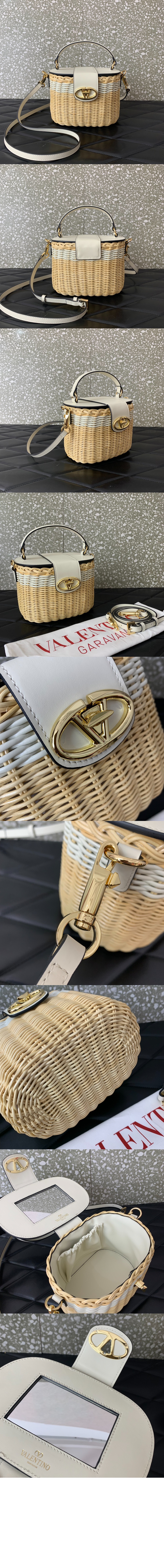 발렌티노 SIGNATURE 고리 버들 세공 케이스백