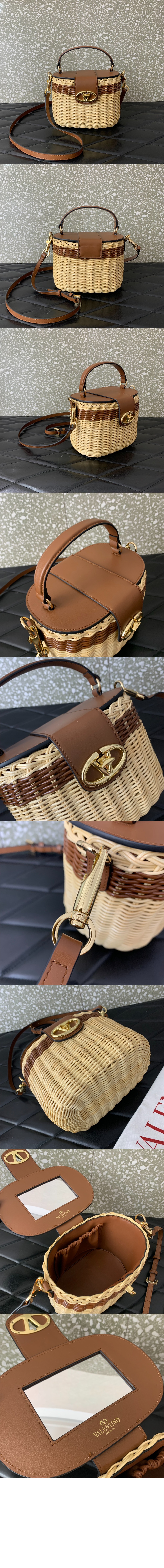 발렌티노 SIGNATURE 고리 버들 세공 케이스백