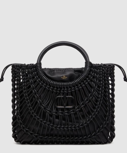 발렌티노 올노트 우븐 가죽 쇼퍼백