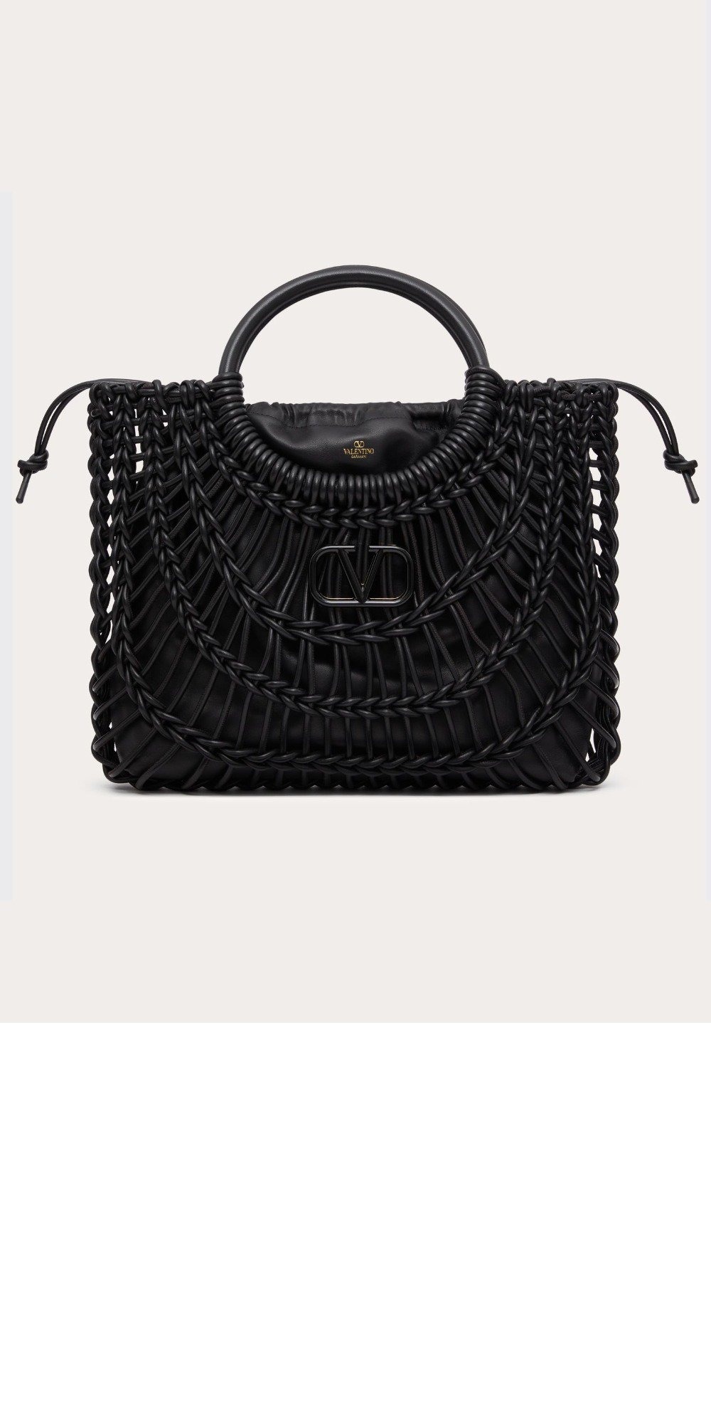 발렌티노 올노트 우븐 가죽 쇼퍼백