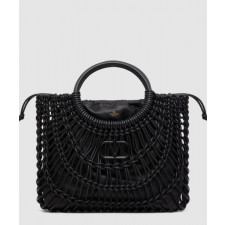 발렌티노 올노트 우븐 가죽 쇼퍼백