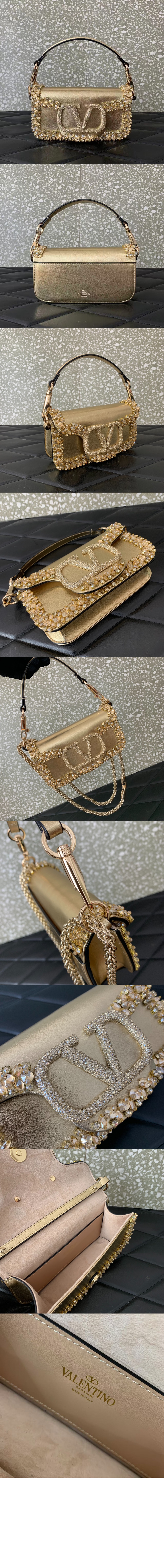 발렌티노 Locò 크리스털 장식 숄더백