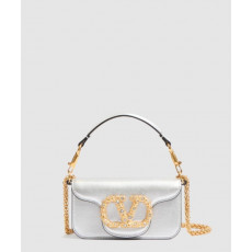 발렌티노 가라바니 로코 주얼 로고 장식 라미네이트 카프스킨 스몰 숄더백