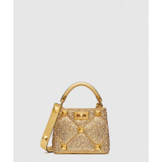 발렌티노 ROMAN STUD 미니 라인스톤 토트백