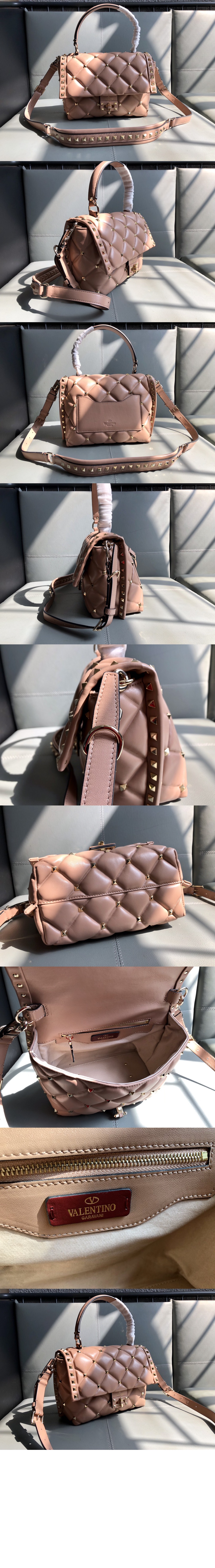 발렌티노 캔디스터드 미디움 탑 핸들 숄더백