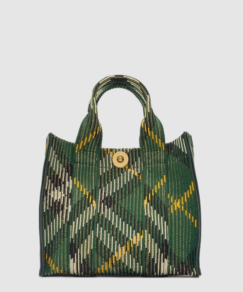 버버리 미니 체크 니트 토트 80957851