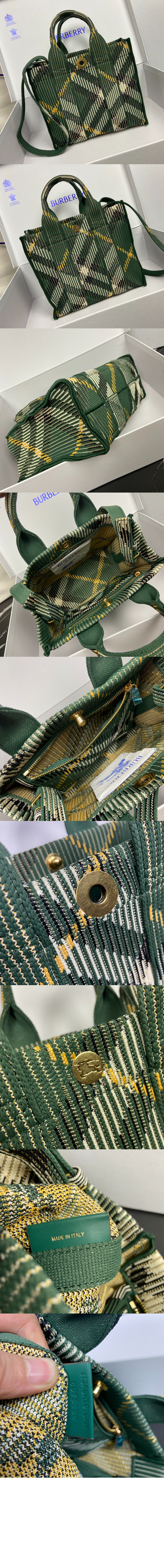 버버리 미니 체크 니트 토트 80957851