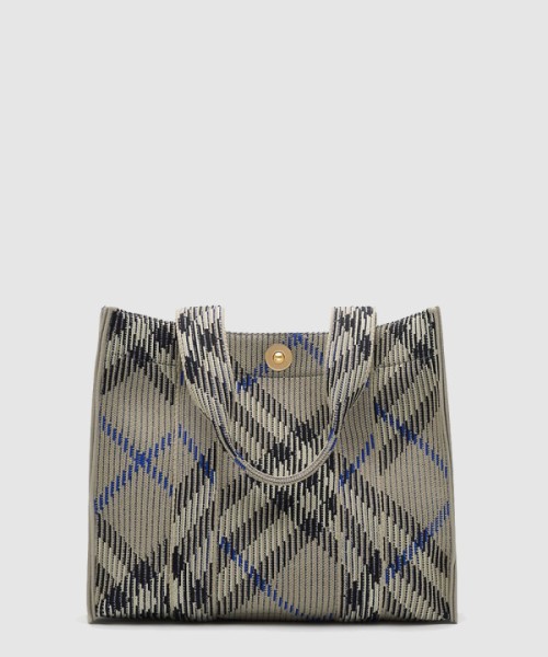 버버리 스몰 체크 니트 토트 81040341