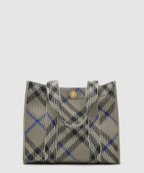 버버리 스몰 체크 니트 토트 81040341