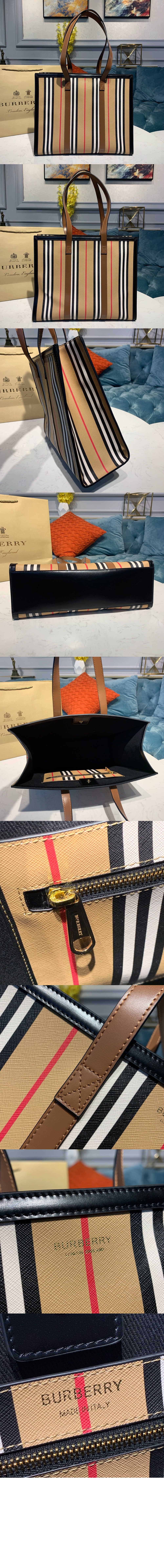 버버리 스트라이프 토트백 80730561