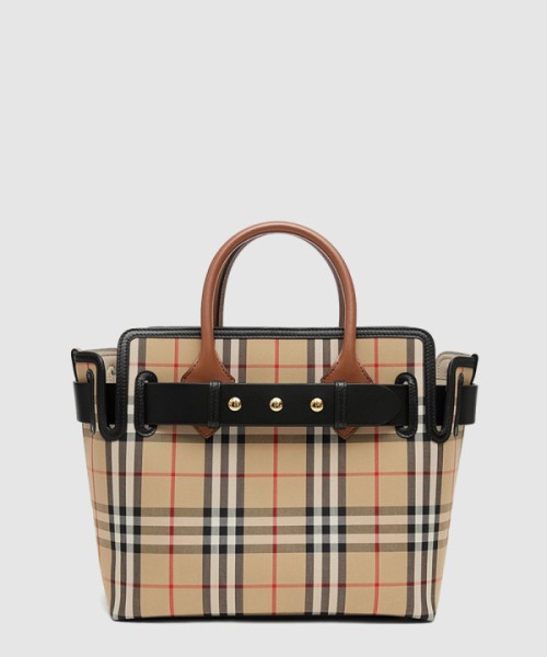 버버리 체크 토트백 80268611