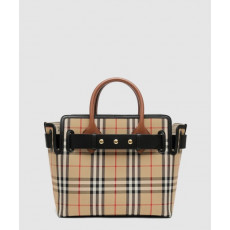 버버리 체크 토트백 80268611