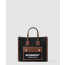 버버리 투톤 캔버스 레더 미니 토트 80557491