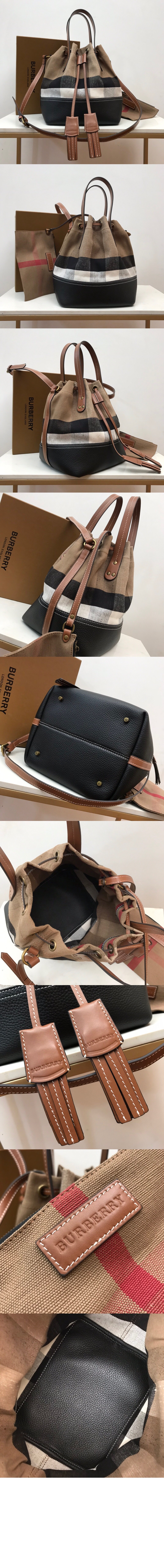 버버리 미디엄 캔버스 버킷백 4049495