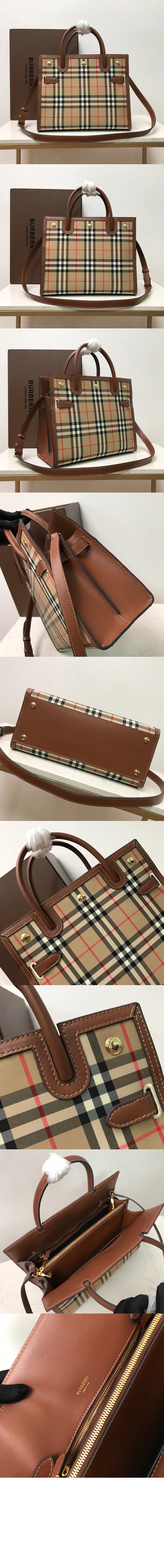버버리 미디엄 체크백 80246851
