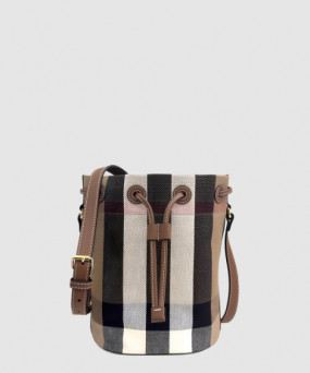 버버리 체크 캔버스 스몰 버킷백 80840451