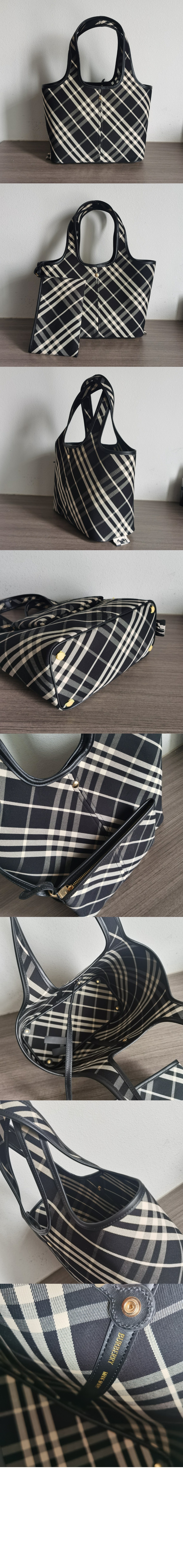 버버리 스몰 체크 토트백 80946861