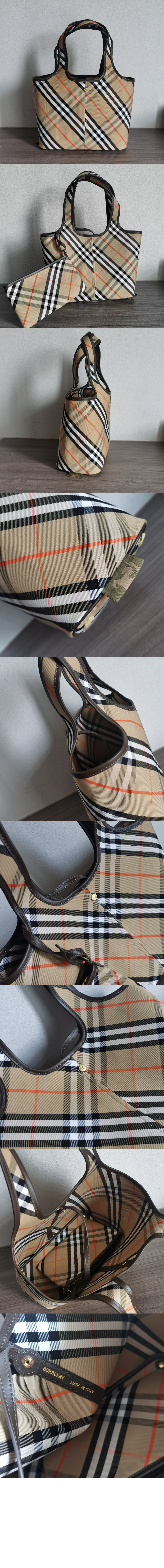버버리 스몰 체크 토트백 80946851