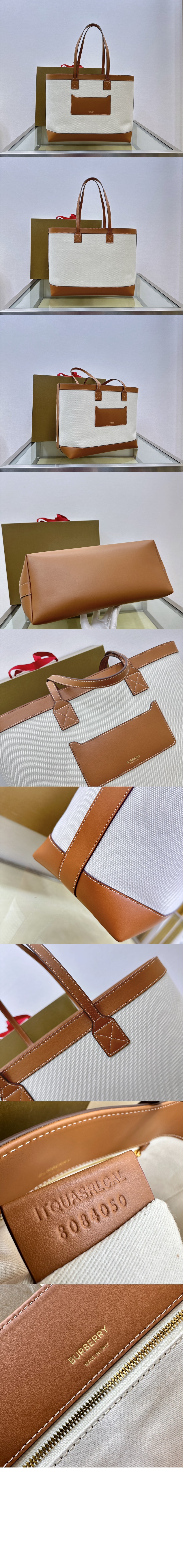 버버리 캔버스 미디엄 토트백 80895691