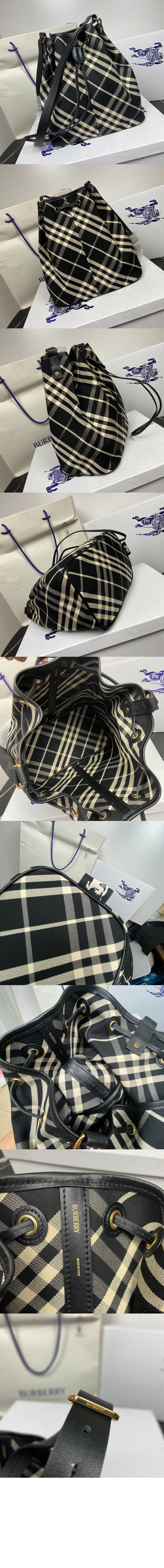 버버리 미디엄 체크 버킷백 80938711