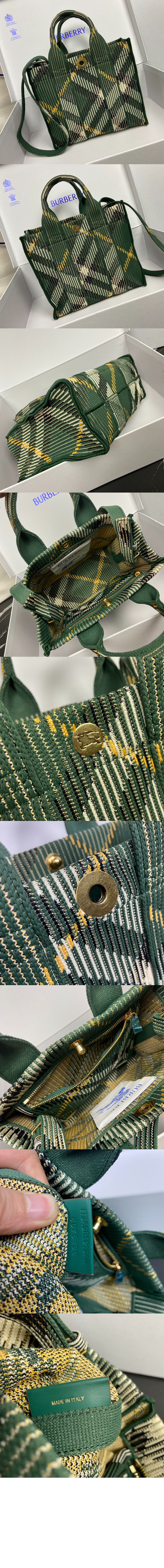 버버리 미니 체크 니트 토트 80957851