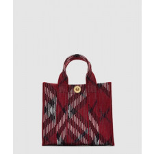 버버리 미니 체크 니트 토트 80930721