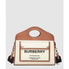 버버리 투톤 캔버스 스몰 포켓백 8036784
