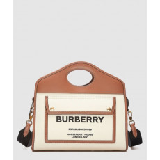 버버리 투톤 캔버스 스몰 포켓백 8036784