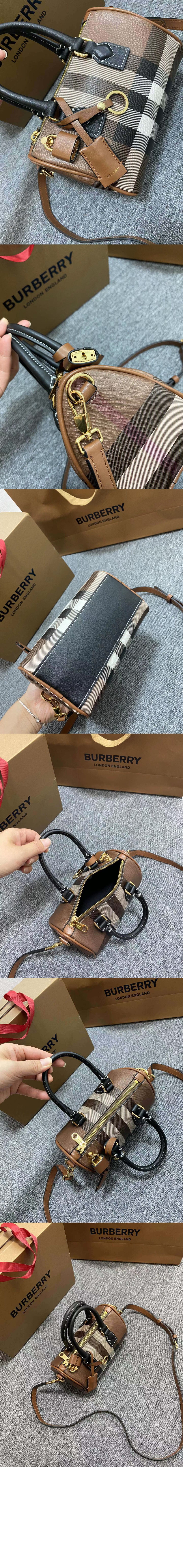 버버리 미니 체크 볼링백 80696631