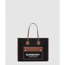 버버리 캔버스 레더프레야 토트백 80557471