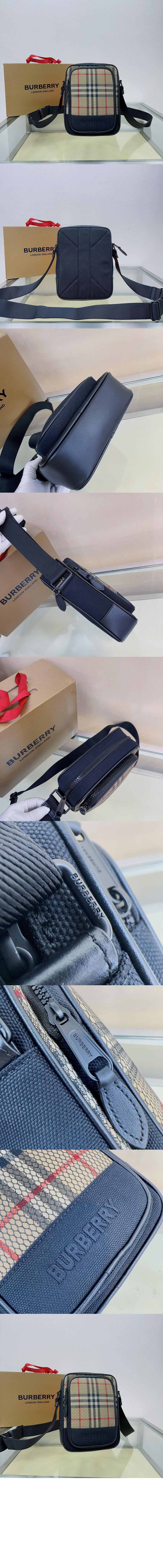 버버리 자수 로고 체크 크로스백 80659071