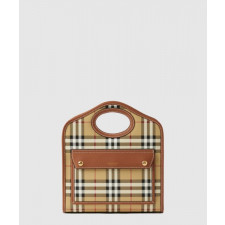 버버리 체크 레더 미니 포켓백 80661661