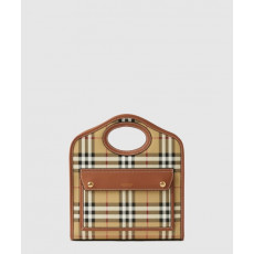 버버리 체크 레더 미니 포켓백 80661661