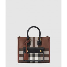 버버리 미니 체크 토트백 80696611