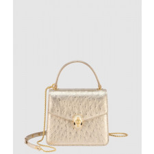 불가리 스몰 타조 가죽 체인백 383290